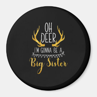Big Sister Oh Deer Baby Announcement Cute Style  Magnet