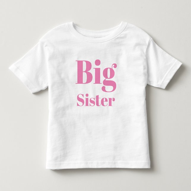 Big Sister Pink Briefe Mädchen T - Shirt (Vorderseite)
