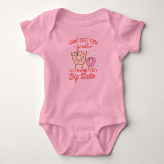 Big Sister Pink Donut Baby Ankündigung Baby Strampler