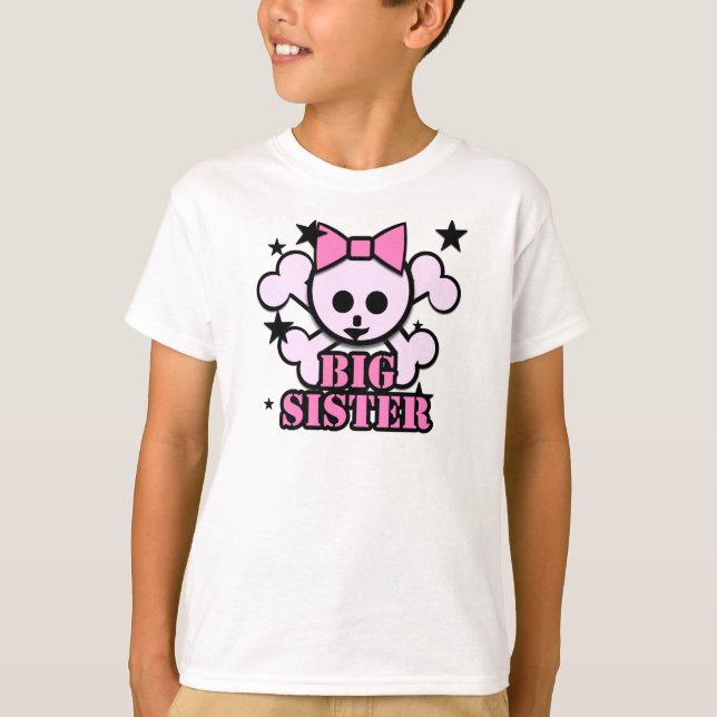 Big Sister Pink Skull T-Shirt (Vorderseite)