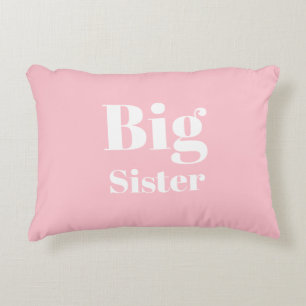 Big Sister Pink White Girl's Dekokissen