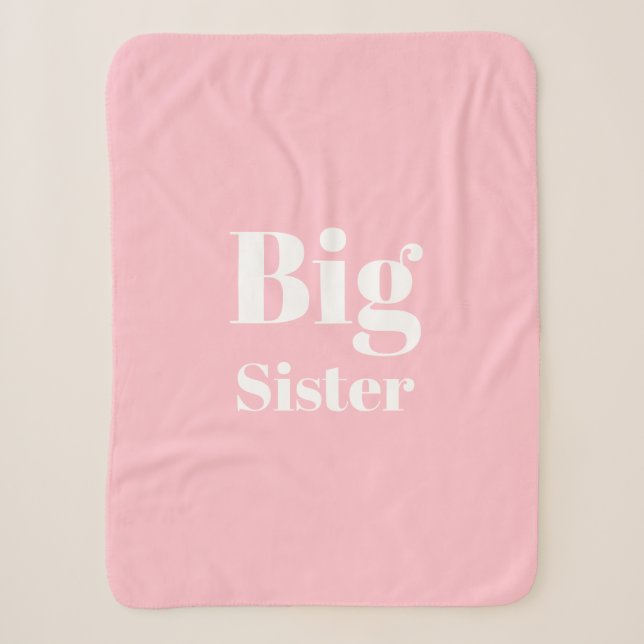 Big Sister Pink White Girl's Sherpadecke (Vorderseite)
