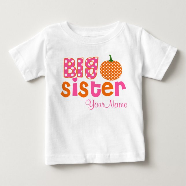 Big Sister Pumpkin Personalisiertes Shirt (Vorderseite)