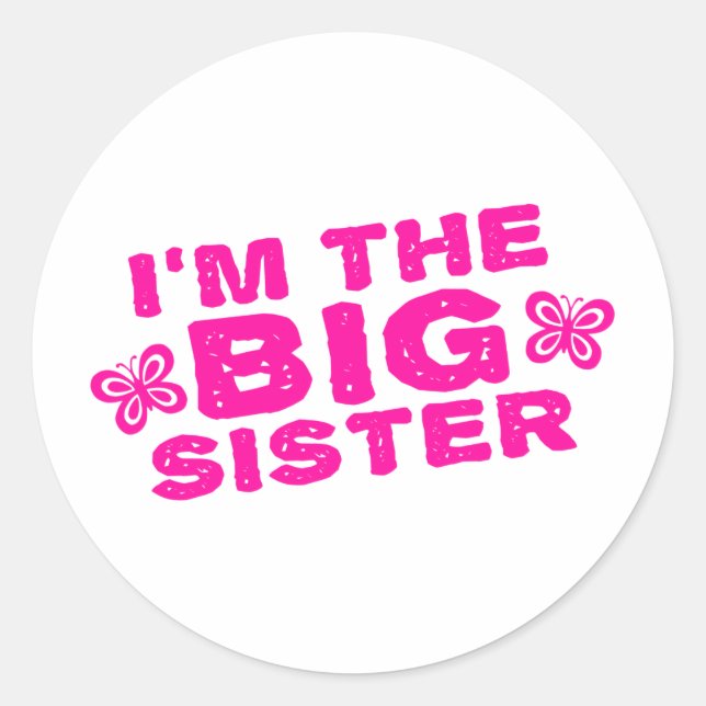 Big Sister Runder Aufkleber (Vorderseite)