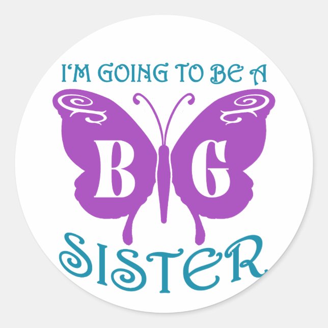 Big Sister Runder Aufkleber (Vorderseite)