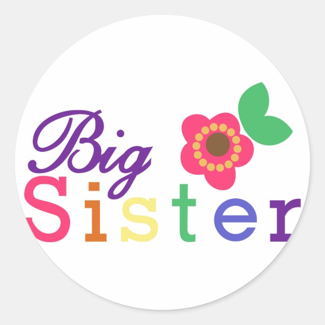 Big Sister Runder Aufkleber (Vorderseite)