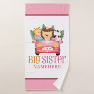 Big Sister Safari Jungle Freunde Tiere auf dem Aut Badehandtuch