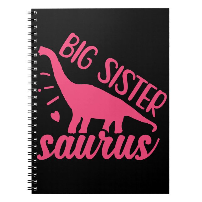 Big Sister Saurus in Pink Notizblock (Vorderseite)