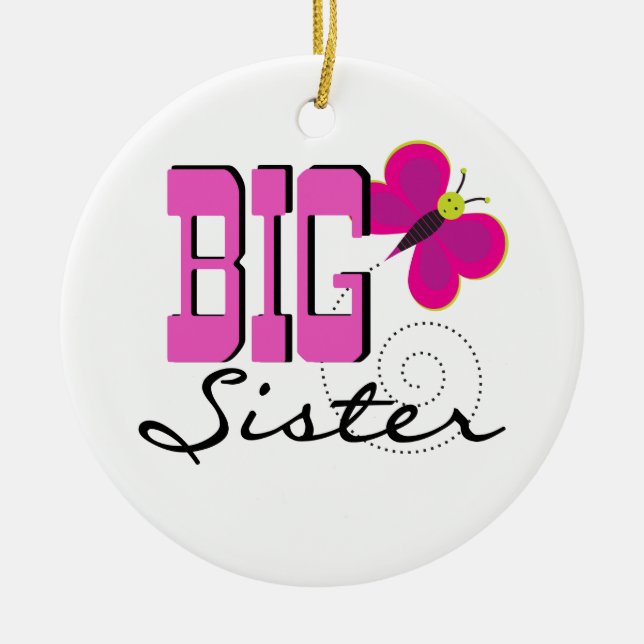 Big Sister - Schmetterlingsgeschenke Keramikornament (Vorne)