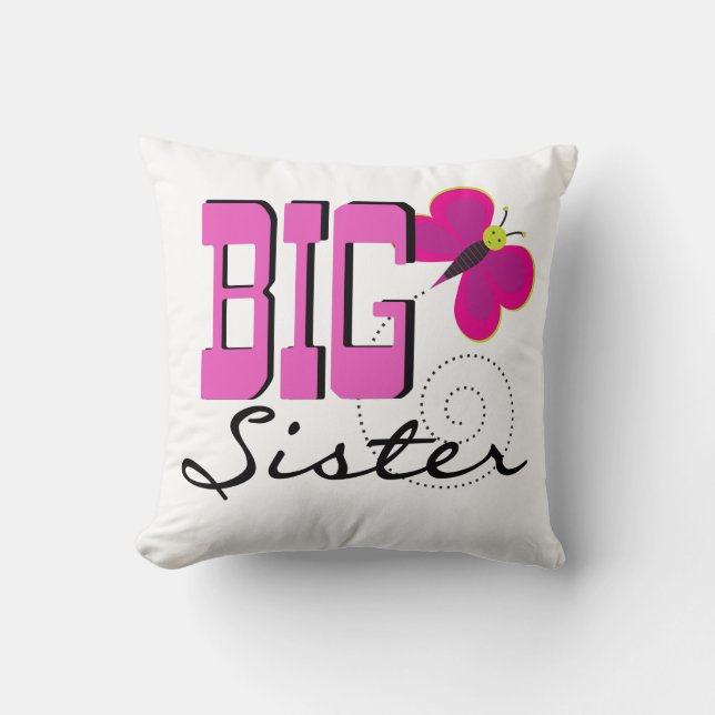 Big Sister - Schmetterlingsgeschenke Kissen (Vorderseite)