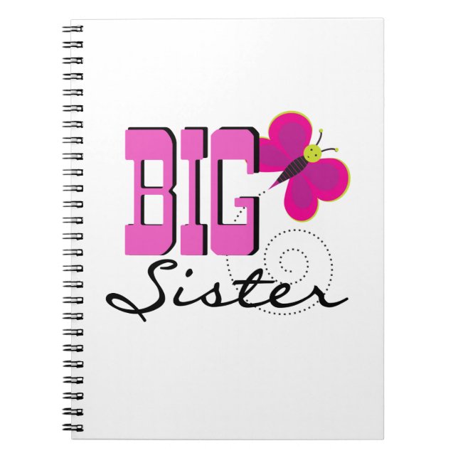 Big Sister - Schmetterlingsgeschenke Notizblock (Vorderseite)