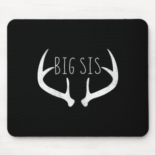 Big Sister Shirt - Big Sis Deer Antlers Jagen Mousepad