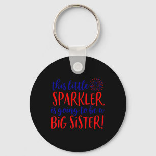 Big Sister Sparkler 4. Juli Schwangerschaft Ankünd Schlüsselanhänger