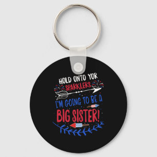 Big Sister Sparkler 4. Juli Schwangerschaft Ankünd Schlüsselanhänger