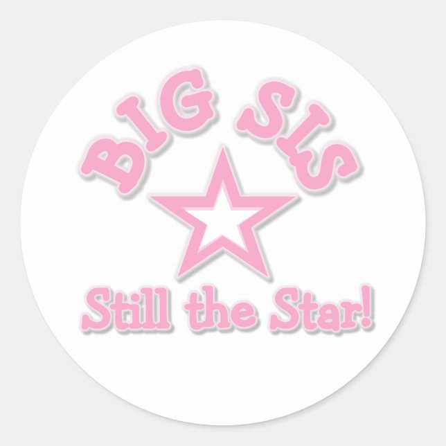 Big Sister Still Star Runder Aufkleber (Vorderseite)
