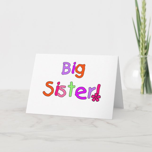 Big Sister T - Shirt und Geschenke Karte (Vorderseite)