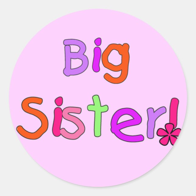 Big Sister T - Shirt und Geschenke Runder Aufkleber (Vorderseite)