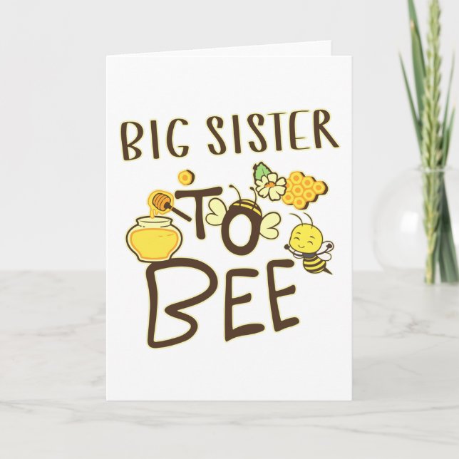 Big Sister To Bee Pregnancy Announcement Pregnant Karte (Vorderseite)