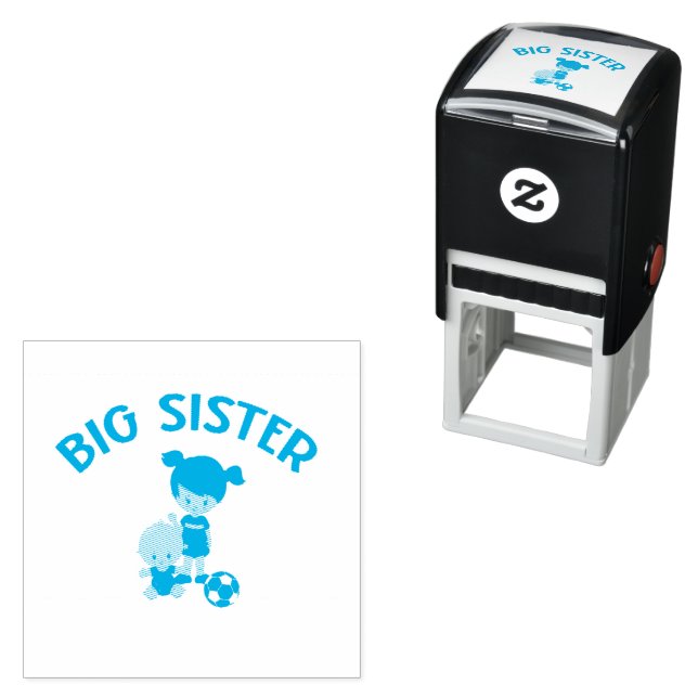 Big Sister to New Baby Brother Self-Inking Briefma Permastempel (Beispiel)