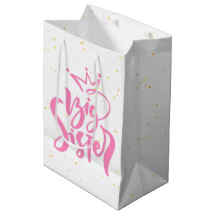 Big Sister Typografie Modren Text Mittlere Geschenktüte