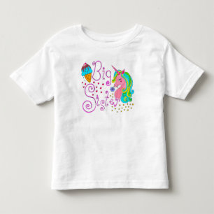 "Big Sister" Unicorn T - Shirt für Kleinkinder