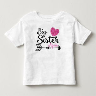 Big Sister wieder rosa Heart Arrow Raglan Kleinkind T-shirt