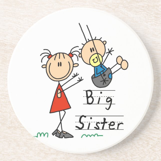 Big Sister with Little Brother Gifts Getränkeuntersetzer (Vorne)