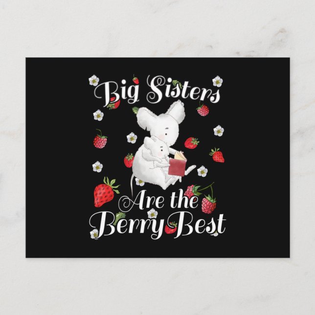 Big Sisters Berry Best - Mouse Strawberry Pub Postkarte (Vorderseite)