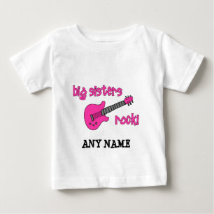 Big Sisters Rock mit rosa Gitarre Baby T-shirt