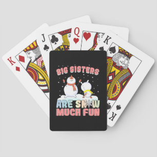 Big Sisters sind Snow Much Fun - Snowman Pun Spielkarten