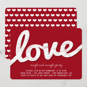 Big Sketch Liebe Valentinstag Party Einladung