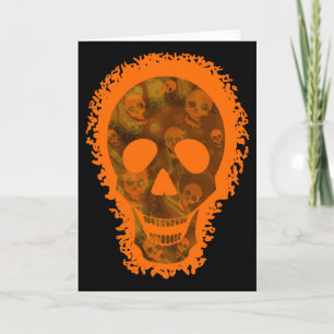 Big Skull Orange Grüße Karte