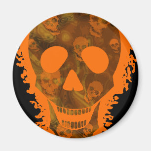 Big Skull Orange (nah up) Kühlschrankmagnet