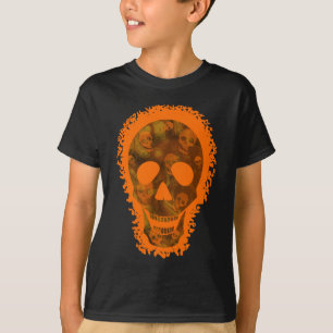 Big Skull Orange 'Trick oder Trete? T - Shirt