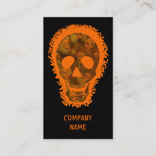 Big Skull Orange vertikale Orange Visitenkarte