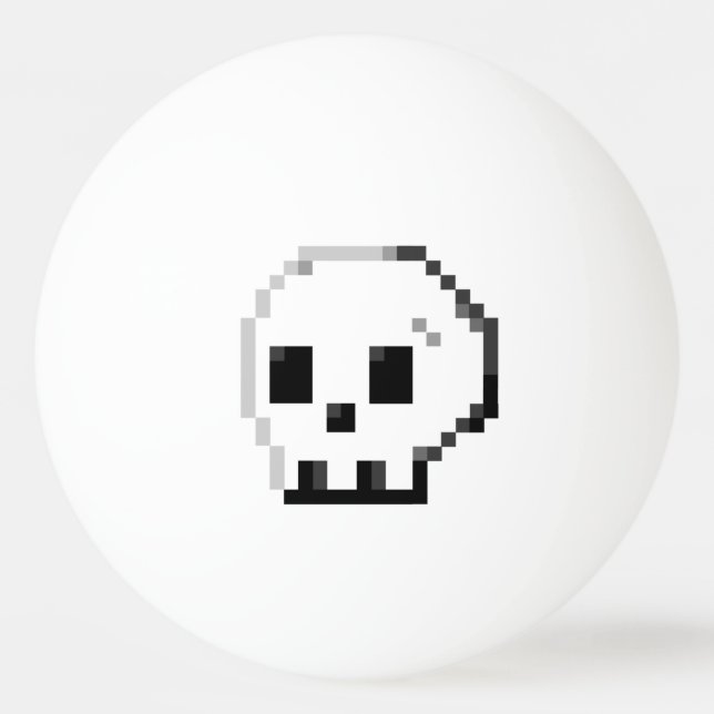 Big Skull Pixel Art 8 Bit Pong Pong Ball Tischtennisball (Vorderseite)