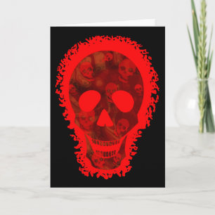 Big Skull Red Grüße Karte