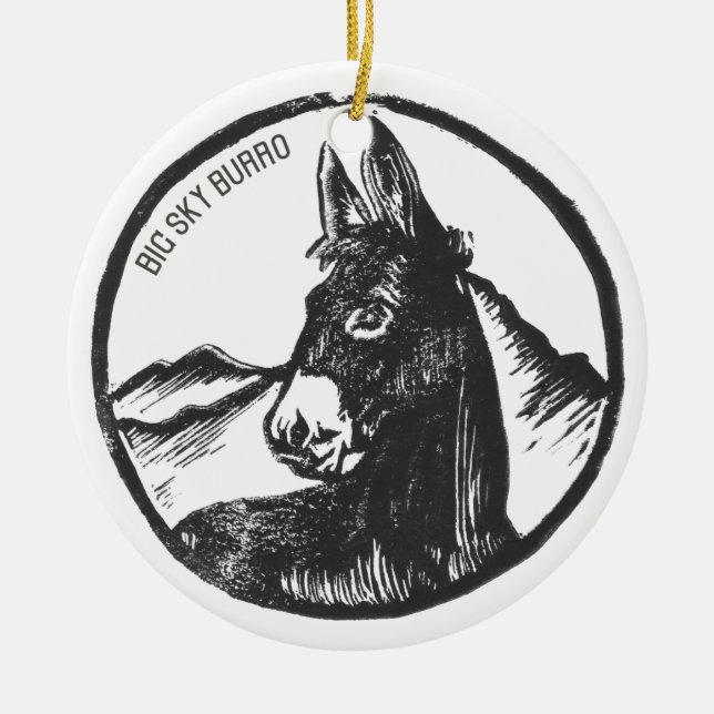 Big Sky Burro Keramik Ornament (Vorne)