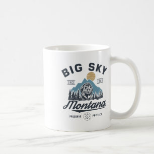 Big - Sky Montana Schnee Skifahren Trendige Retro Kaffeetasse