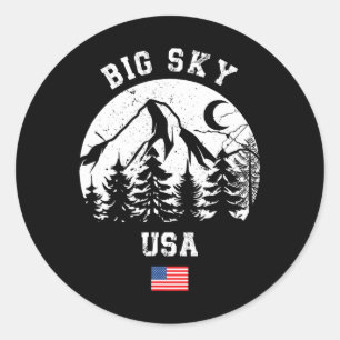 Big Sky Montana Ski Resort Alpin Runder Aufkleber