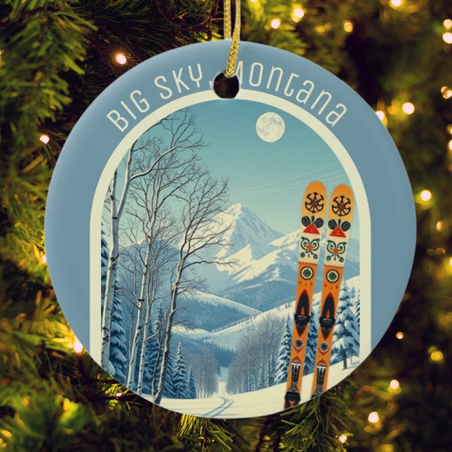 Big Sky Montana Ski Souvenir Rocky Mountains Keramik Ornament (Von Creator hochgeladen)