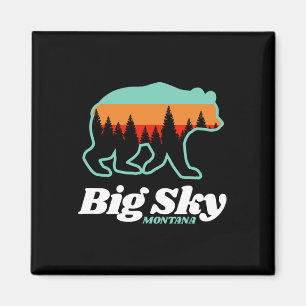 Big Sky Montana Skifahren Snowboarden Bären Magnet