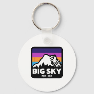 Big Sky Montana Skifahren Snowboarden Familie Ski Schlüsselanhänger