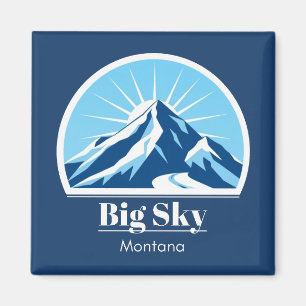 Big Sky Montana Skigebiet Kinder Magnet