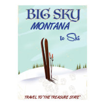 Big Sky, Montana-Skitourenplakat