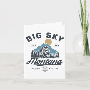 Big - Sky Montana Snow Skifahren Trendy Retro Lodg Karte