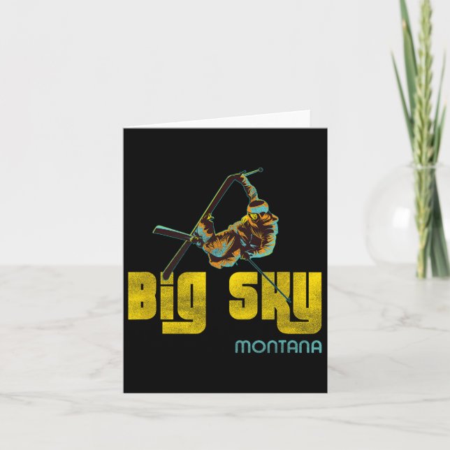 Big Sky Montana Vintag Skifahren Karte (Vorderseite)