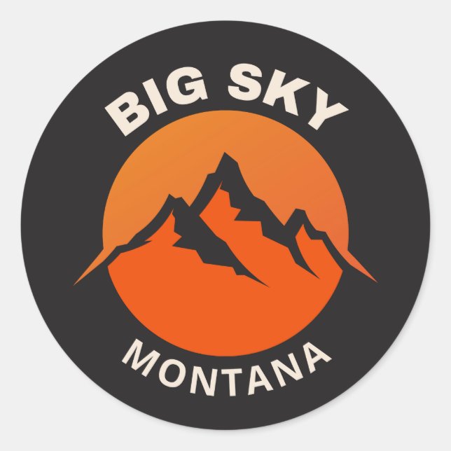Big Sky Montana Vinyl Sticker (Vorderseite)