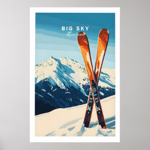 Big Sky Print Montana - Affiche de ski 1