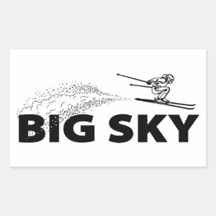 Big Sky Resort Montana Skispringer Rechteckiger Aufkleber